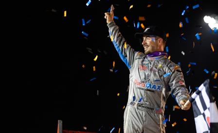 Logan Schuchart won the WoO show in Fargo Saturday (Trent Gower Photo) (Video Highlights from DirtVision.com)