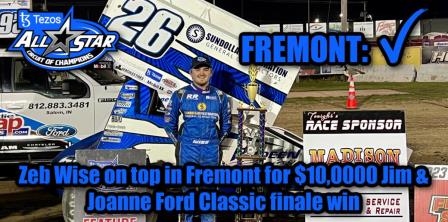 Zeb Wise won the All Star finale at Fremont on Saturday (Paul Arch Photo) (Video Highlights from FloRacing.com)