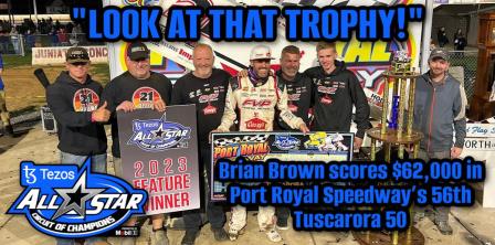 Brian Brown won the $62,000 Tuscarora 50 in Port Royal Thursday (Paul Arch Photo) (Video Highlights from FloRacing.com)