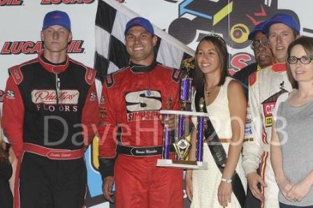 Bronson Maeschen is all smiles after winning on Marion County Fair Night (Dave Hill Photo)