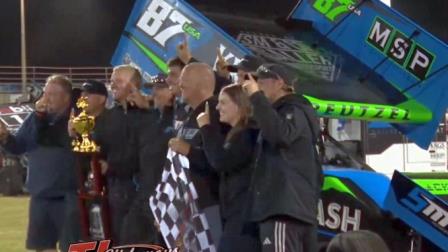 Aaron Reutzel with the Saller Motorsport team after winning the Grand Annual Sprintcar Classic at Premier Speedway. (Image courtesy of Clay Per View) (Video Highlights from Clay-Per-View)