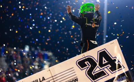 Rico Abreu won the WoO stop at 81 Speedway Saturday (Trent Gower Photo) (Video Highlights from DirtVision.com)