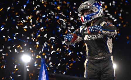 Brady Bacon beat the WoO at Haubstadt Saturay (Trent Gower Photo) (Video Highlights from DirtVision.com)