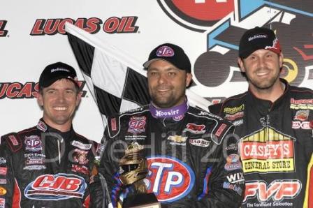 Donny Schatz celebrates another win at Knoxville (Dave Hill Photo)