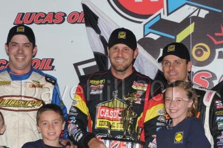 Brian Brown celebrates win #22 at Knoxville (Dave Hill Photo)