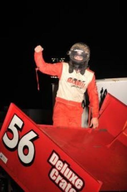 Davey Heskin celebrates his win at Knoxville (Rob Kocak Photo)