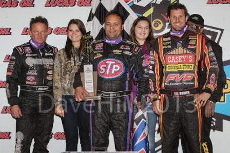Donny Schatz won the Outlaw show at Knoxville (Dave Hill Photo)