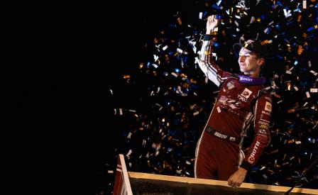 Buddy Kofoid won the WoO stop at Lincoln Wednesday (Trent Gower Photo) (Video Highlights from DirtViision.com)