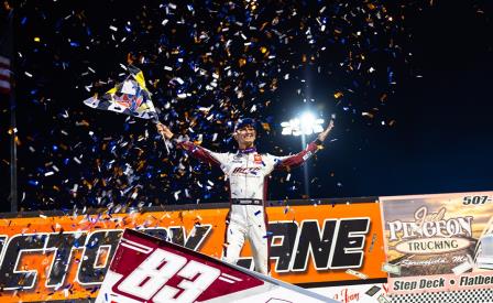 Buddy Kofoid won the $100,000 Huset's Hustle event Thursday (Trent Gower Photo) (Video Highlights from DirtVision.com)