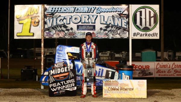 Cannon McIntosh Masters Jefferson County for $10,000 USAC Midget Score