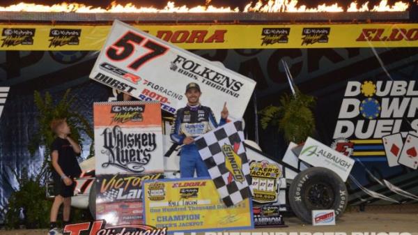 Larson Dodges Carnage to Win Jokers Jackpot at Eldora