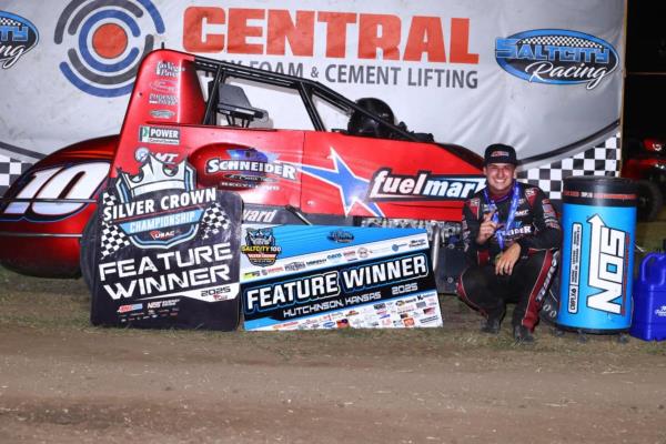 Briggs Danner Wins First USAC Silver Crown Race at Salt City 100