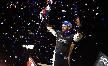 Anthony Macri won the WoO stop at BAPS Motor Speedway Wednesday (Trent Gower Photo) (Video Highlights from DirtVision.com)