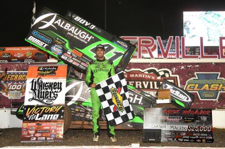 Carson Macedo claimed the High Limit stop and the Don Martin Silver Cup Tuesday night at Lernerville (Chad Warner Photo) (Video Highlights from FloRacing.com)