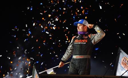 David Gravel dominated the WoO feature at Weedsport Sunday (Trent Gower Photo) (Video Highlights from DirtVision.com)
