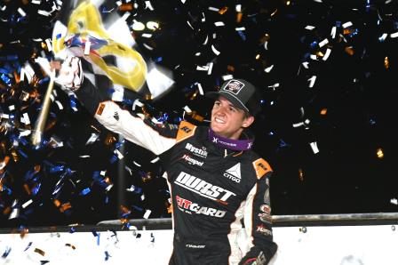 Ryan Timms was the feature winner and high point getter Wednesday of the Nationals (Paul Arch Photo) (Vidoe Highlights from DirtVision.com)
