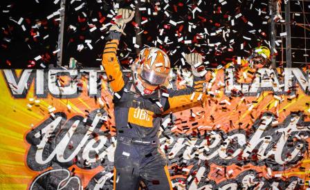 Jacob Denney won the Xtreme Midget event at Action Track USA (Jordan Grabianowski Photo) (Video Highlights from DirtVision.com)