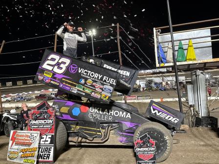 Seth Bergman won the ASCS event at Electric City Speedway Saturday (406 Big Sky Photography) (Video Highlights from DirtVision.com)