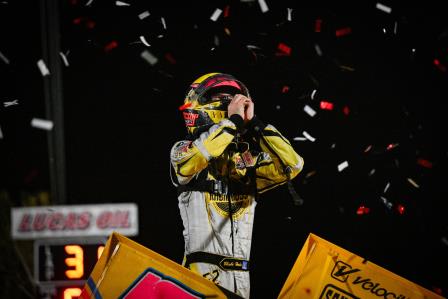 Blake Hahn won the ASCS prelim at Creek County Friday (Emily Schwanke Photo) (Video Highlights from DirtVision.com)