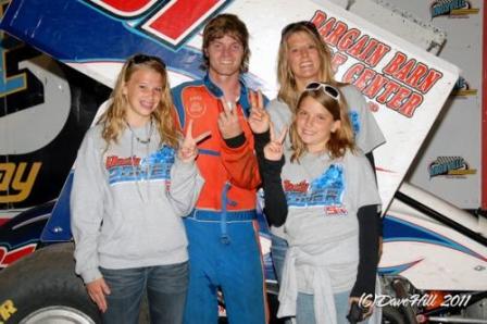 Dusty Zomer drove to his second feature win of the season at Knoxville Saturday (Dave Hill Photo)