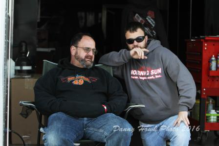 Josh discusses things with his father Bart at Knoxville (Danny Howk Photo)