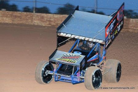 Sam at Bronco Raceway Park (Carey Akin – ManvelMotorsports.com/ASCS Photo)