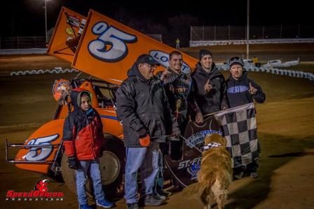 Brad in Victory Lane at SFCR (SpeedDemon Productions Photo)