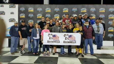 Active and retired members of the Military pose on Salute to the Troops Night at Knoxville Saturday (Studio 92 Photography)