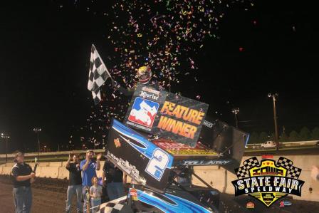 The TKS Motorsports #2KS and driver Craig Dollansky repeated their win of a year ago in Des Moines (Iowa State Fair Speedway Photo)