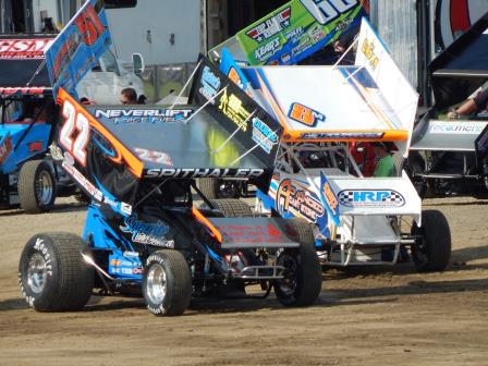 Brandon Spithaler (22) and TJ Michael (8m) in staging at Attica