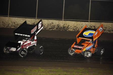 Brad trailed Ryan Bunton on a one-lane track in Granite City (Mark Funderburk Racing Photo)