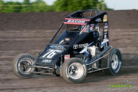 Brady in action at Gas City (Mike Campbell Photo – www.CampbellPhoto.com) 