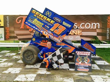 Mark won both features at River Cities Friday (Mike Spieker Photo)