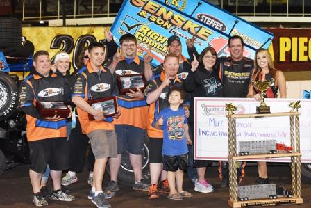 Mark and the team show off their boxes of silver and trophy from Folkens Bros. Trucking at Badlands (Jeff Bylsma Photo)