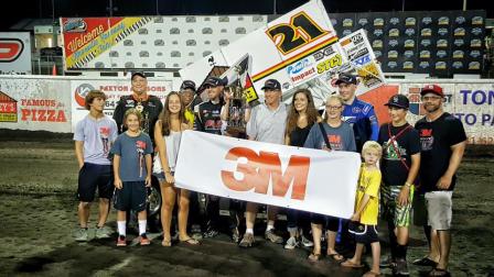 Brian Brown won the 410 feature, Chris Walraven the 305's and Ryan Giles the 360's at Knoxville Saturday