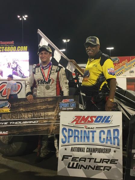 Justin Grant won in USAC's return to Knoxville Saturday night 
