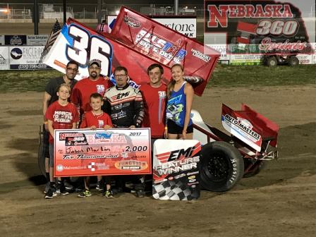 Jason Martin won at Junction Motor Speedway Saturday with the Nebraska 360 Sprints