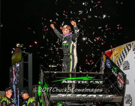 Donny Schatz bested the WoO field at Knoxville Saturday (Chuck Stowe Image)