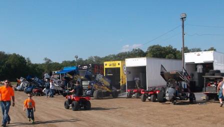 All Stars pits at 34 Raceway