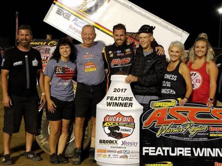 Brian in Victory Lane in Moberly (Terry Ford Photo)  