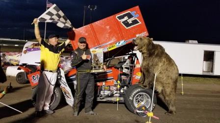 Wayne and Adam the Bear are more than excited in Montana (ASCS Photo)  