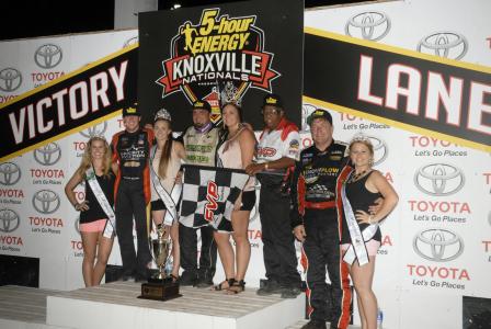 Tim Kaeding topped Jason Johnson and Terry McCarl on Night #2 of the Knoxville Nationals (Mark Funderburk Racing Photo)