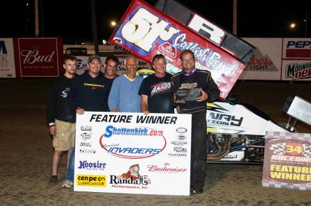 Ryan Jamison was a popular winner Saturday night with the Sprint Invaders at 34 Raceway (Dana Royer - 34 Raceway Photo)