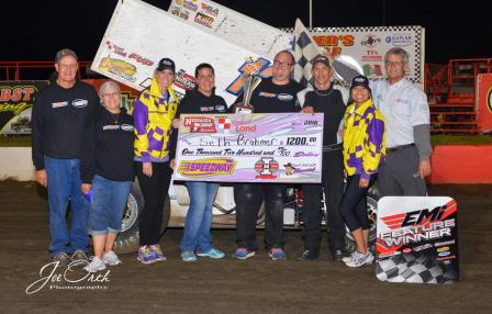 Seth Brahmer won with the Nebraska 360 Sprints at I-80 Speedway Friday night (Joe Orth/Nebraska 360 Sprints Photo)