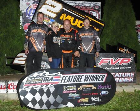 Danny Lasoski in Victory lane at Angell Park Speedway (Rob Kocak Photo)