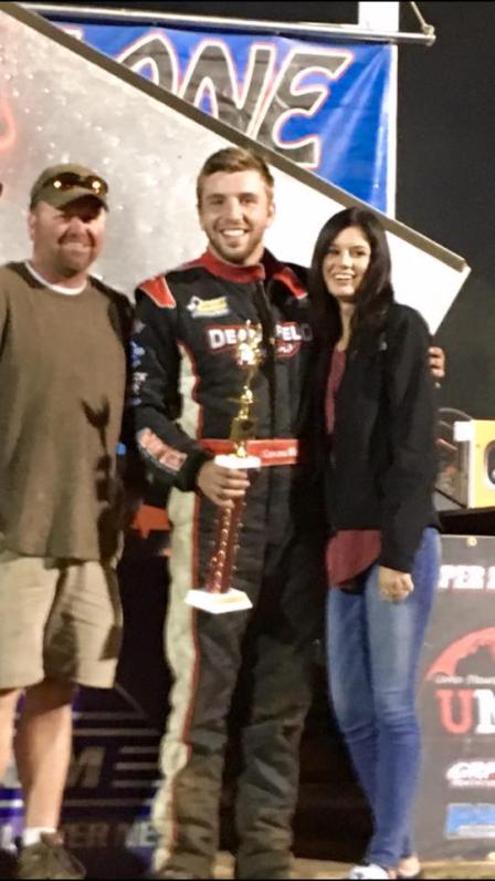 Carson in Victory Lane at Cedar Lake