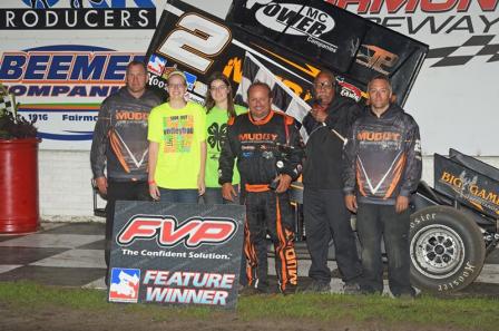 Danny Lasoski in Victory lane at Fairmont (Rob Kocak Photo)