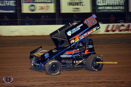 Sam in action at Lucas Oil Speedway (John Lee – High Fly’N Photo)
