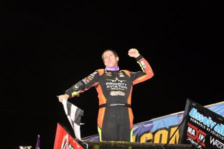 Jason Johnson won the feature and the World Challenge Friday at Knoxville (DB3 Imaging)