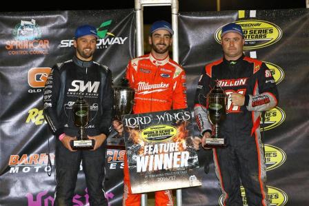 First 3 from AMP WSS round. Left to right; Jamie Veal (2nd), James McFadden (1st), Luke Dillon (3rd) (AMP PR)